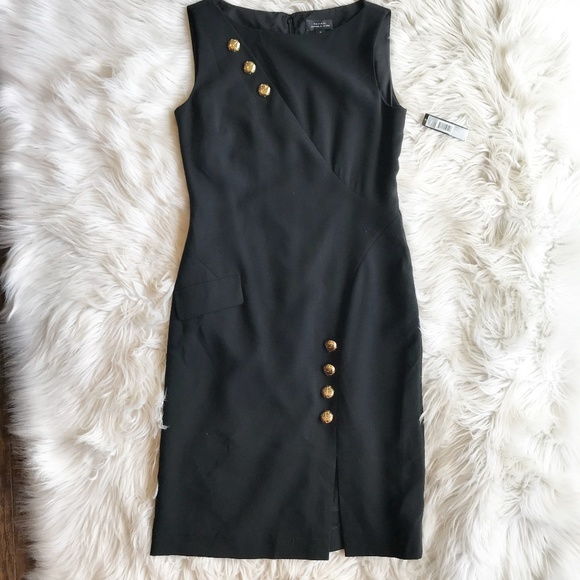 Tahari Dresses & Skirts - Tahari by ASL Charles Gold Button Sheath